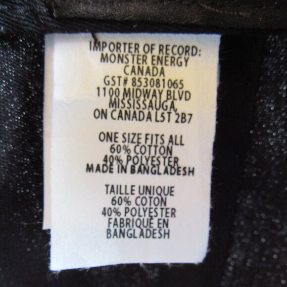 NEW Monster Energy Black Hat Cap and Clear Fanny Pack Waist Bag Bandana Set - Picture 8 of 15